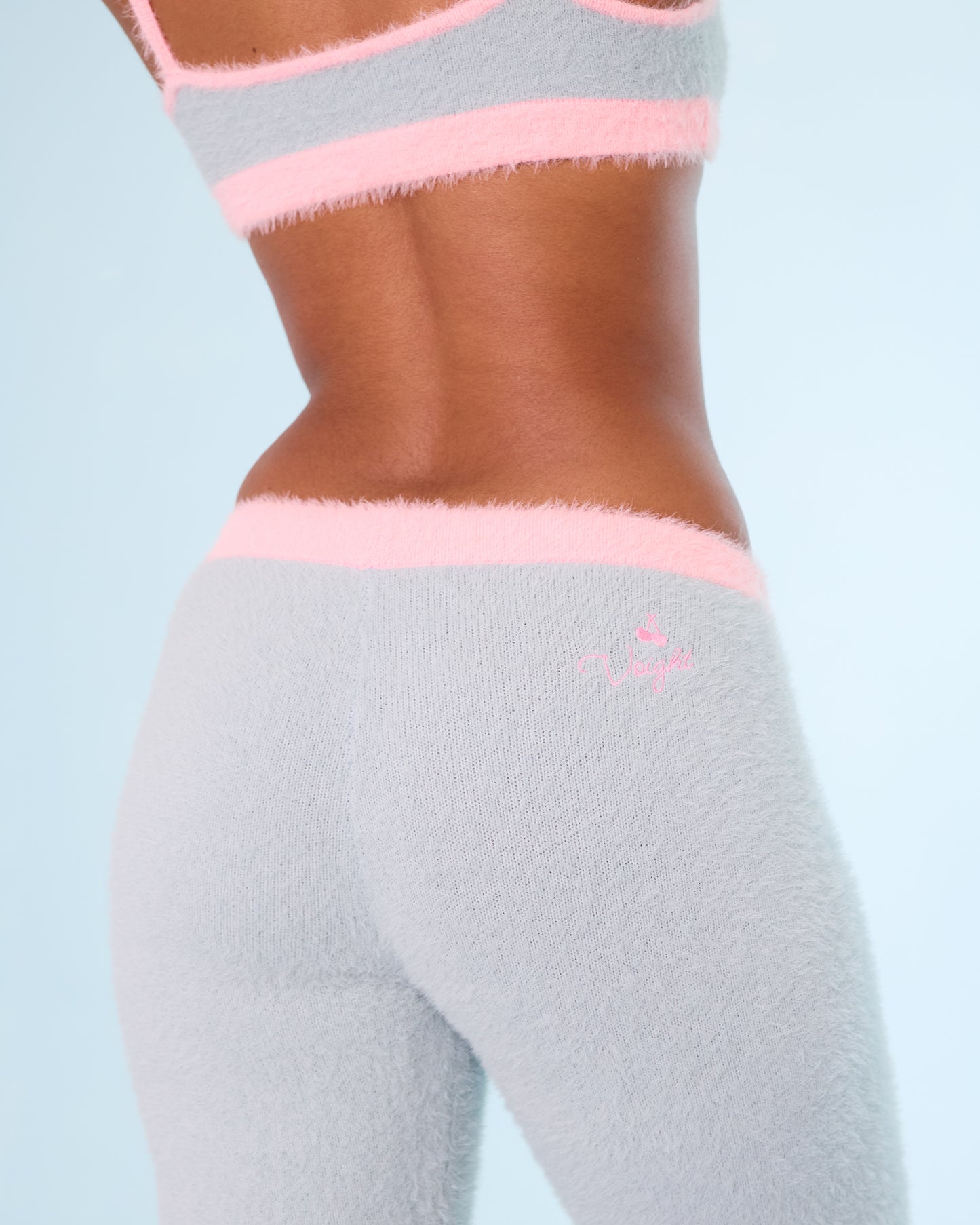 Fuzzy Bralette & Pant Set in Blue