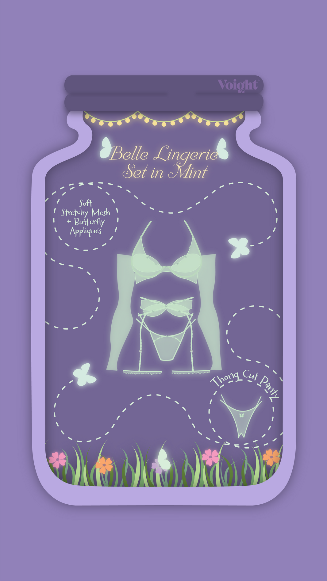 Belle Garter in Mint-Belle Garter in Mint