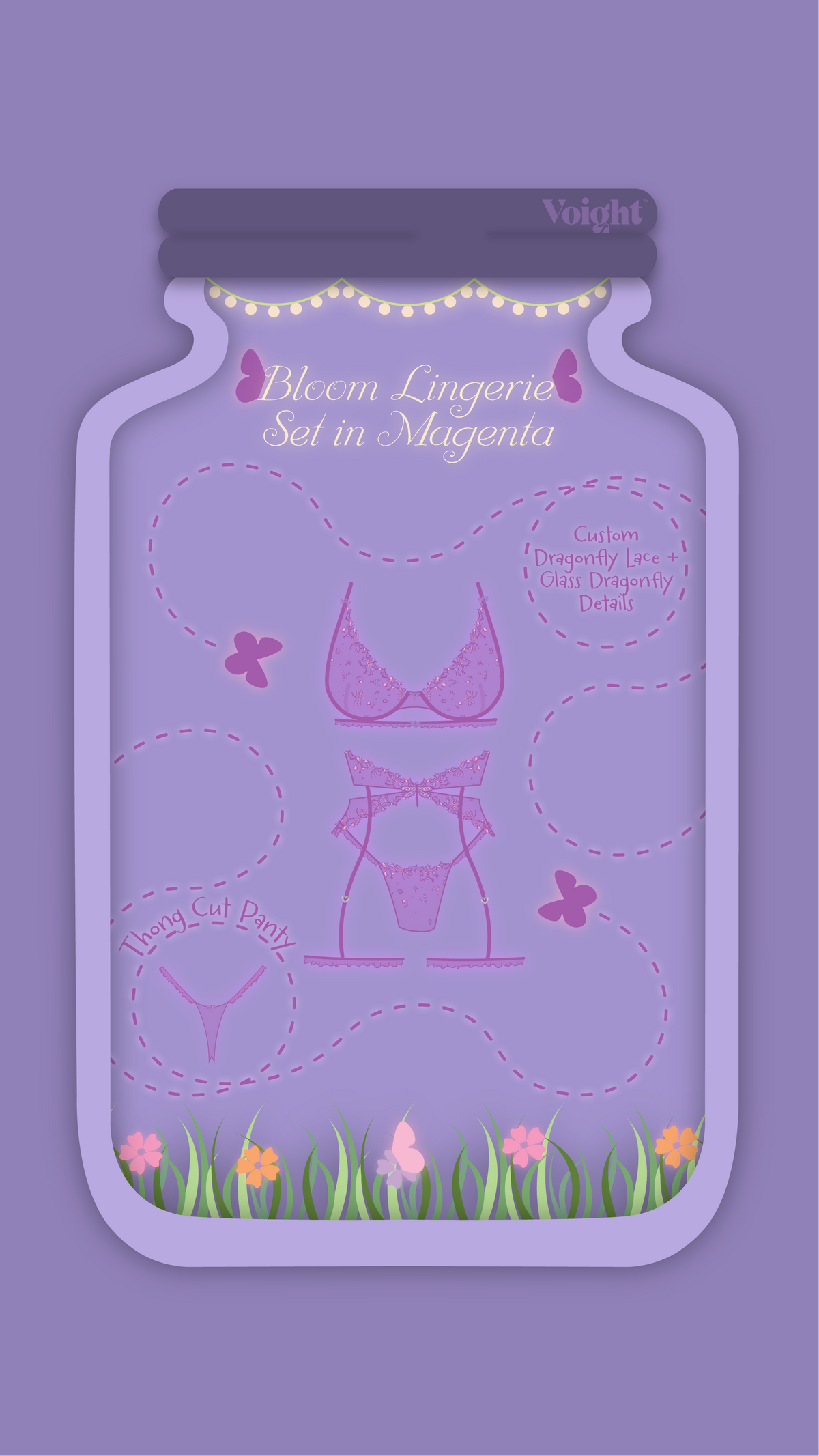 Bloom Garter in Magenta-Bloom Garter in Magenta