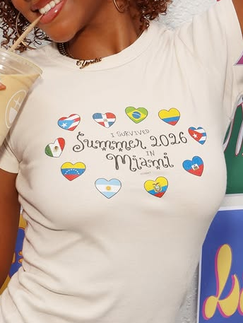 Summer in Miami Tee in Cream