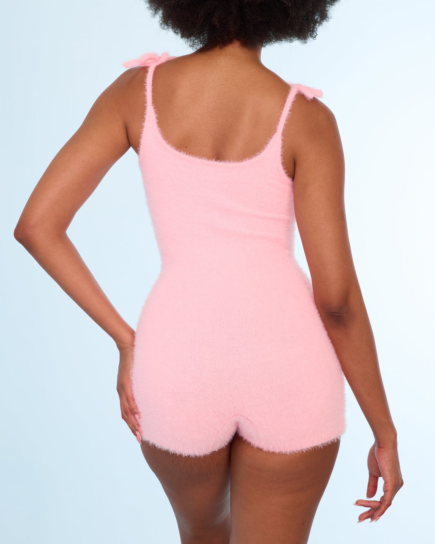 Fuzzy Tank Onesie in Pink