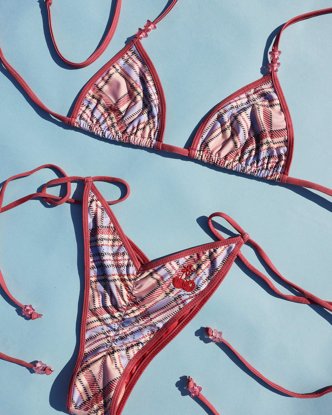 Mace V-kini Top in Plaid-Mace V-kini Top in Plaid