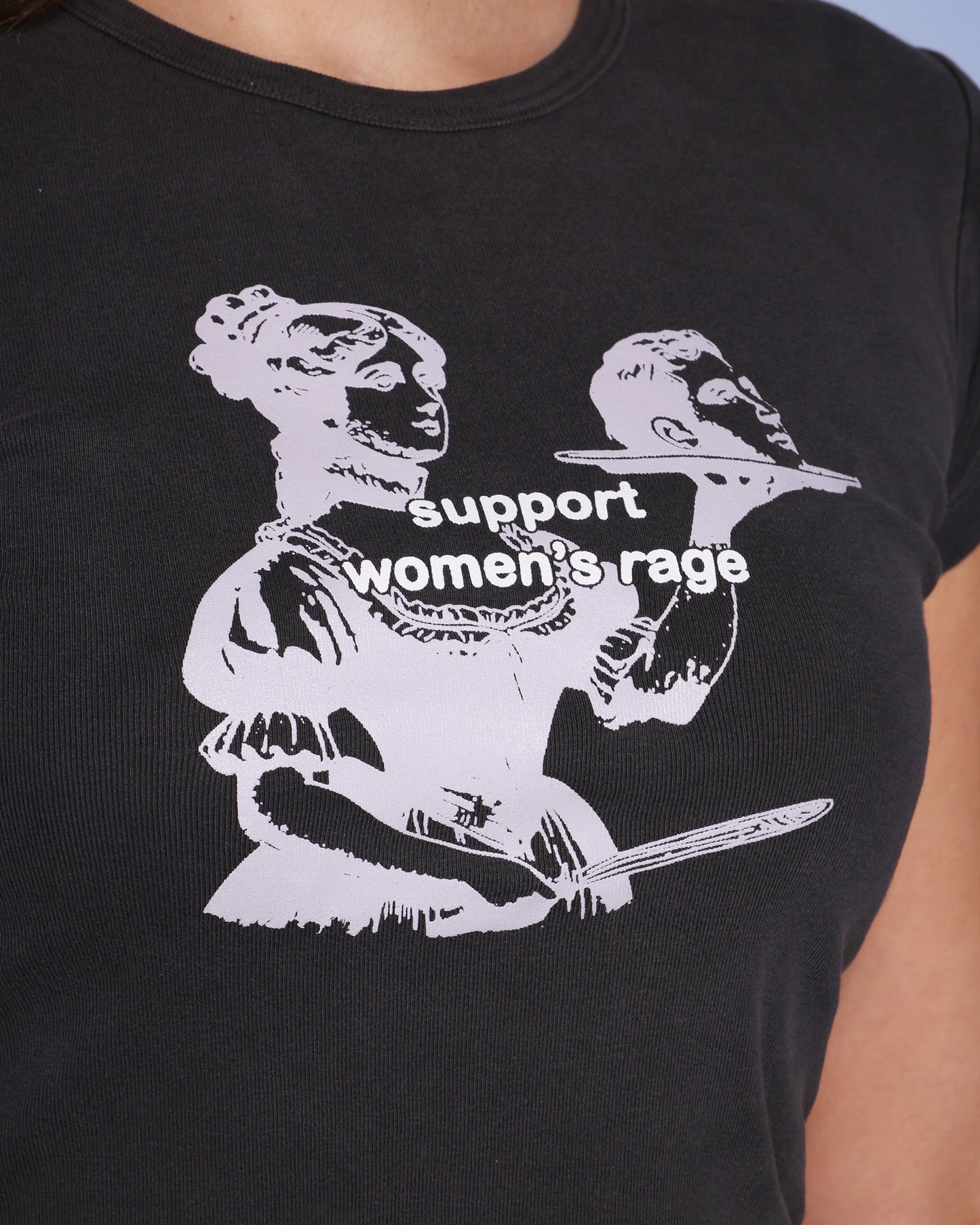 PRE-ORDER Support Women's Rage Tee in Charcoal