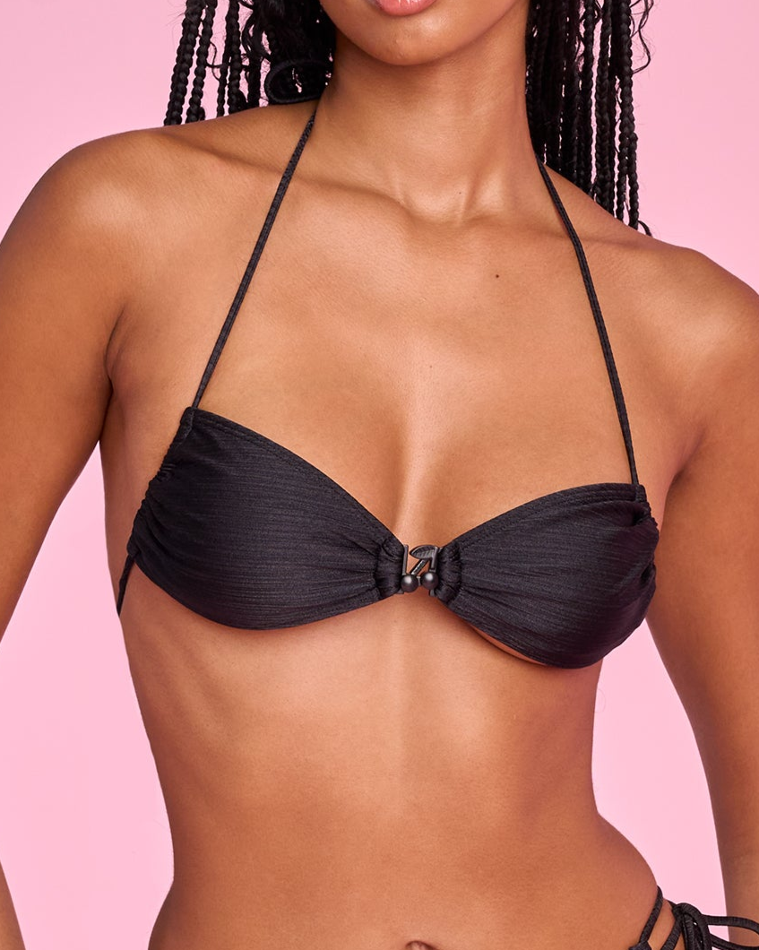 Cherry On Top V-kini Top in Black