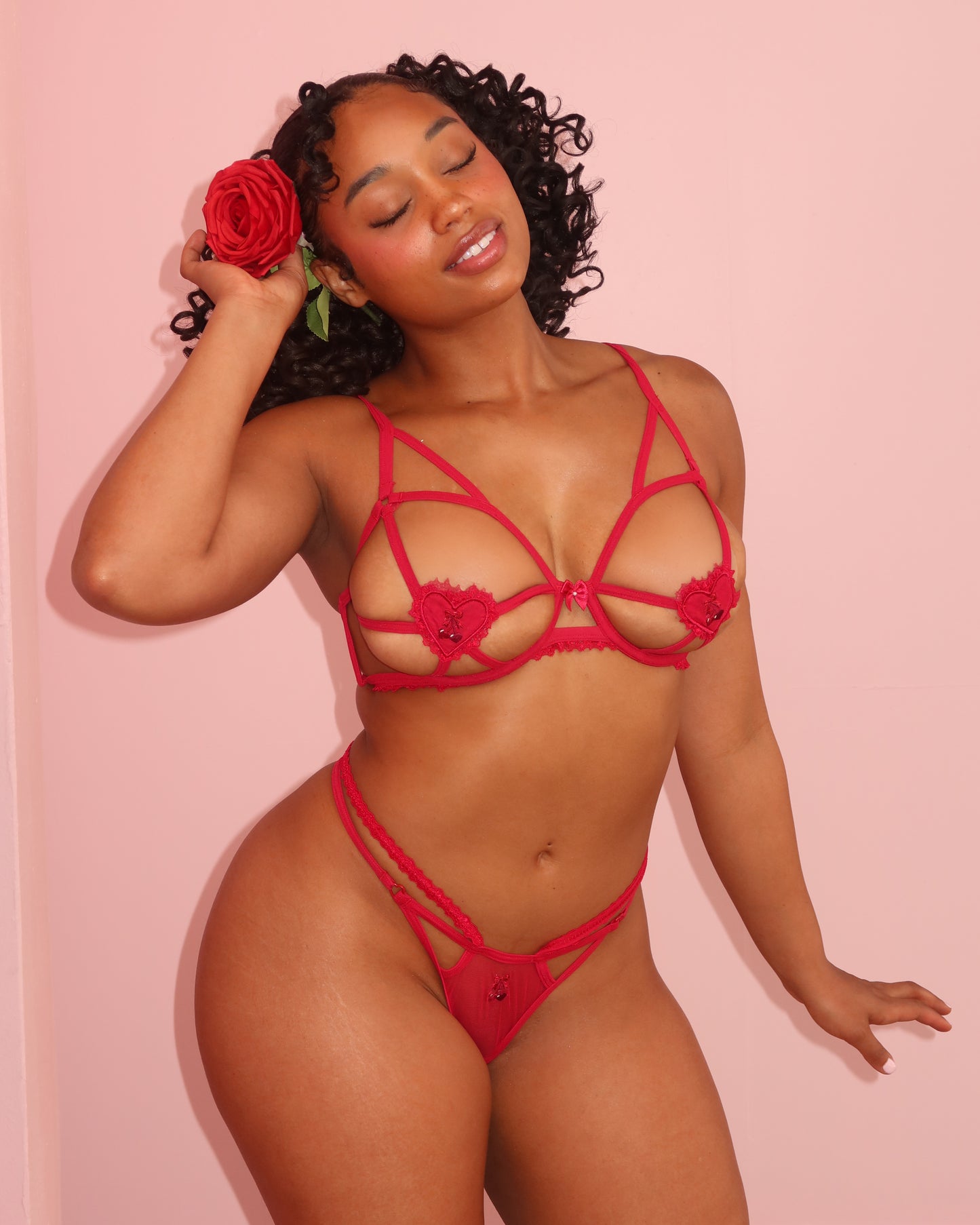 Scarlet Lingerie Set in Red