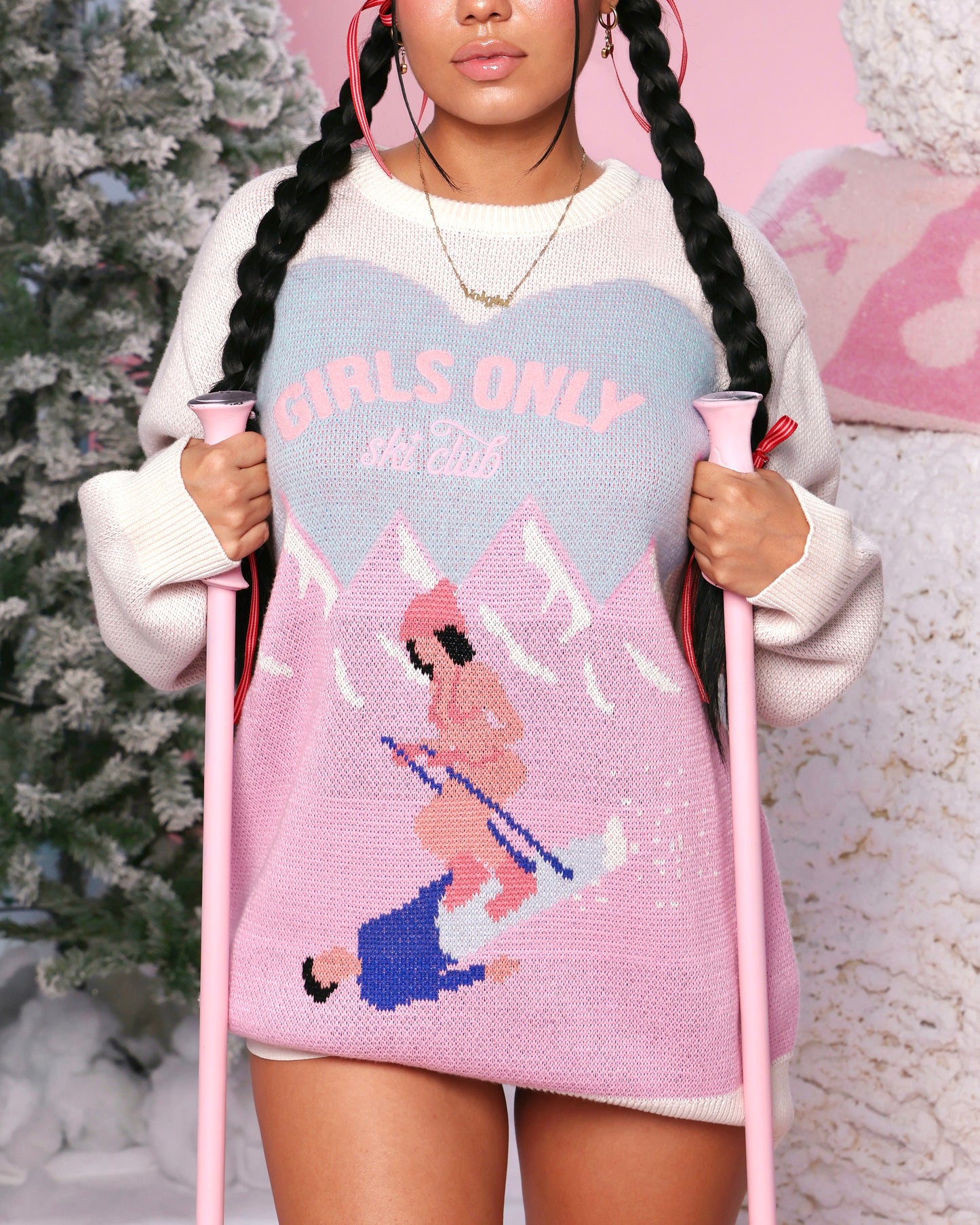 Ski Club Sweater in Cream