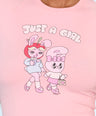 Just A Girl Baby Tee in Pink