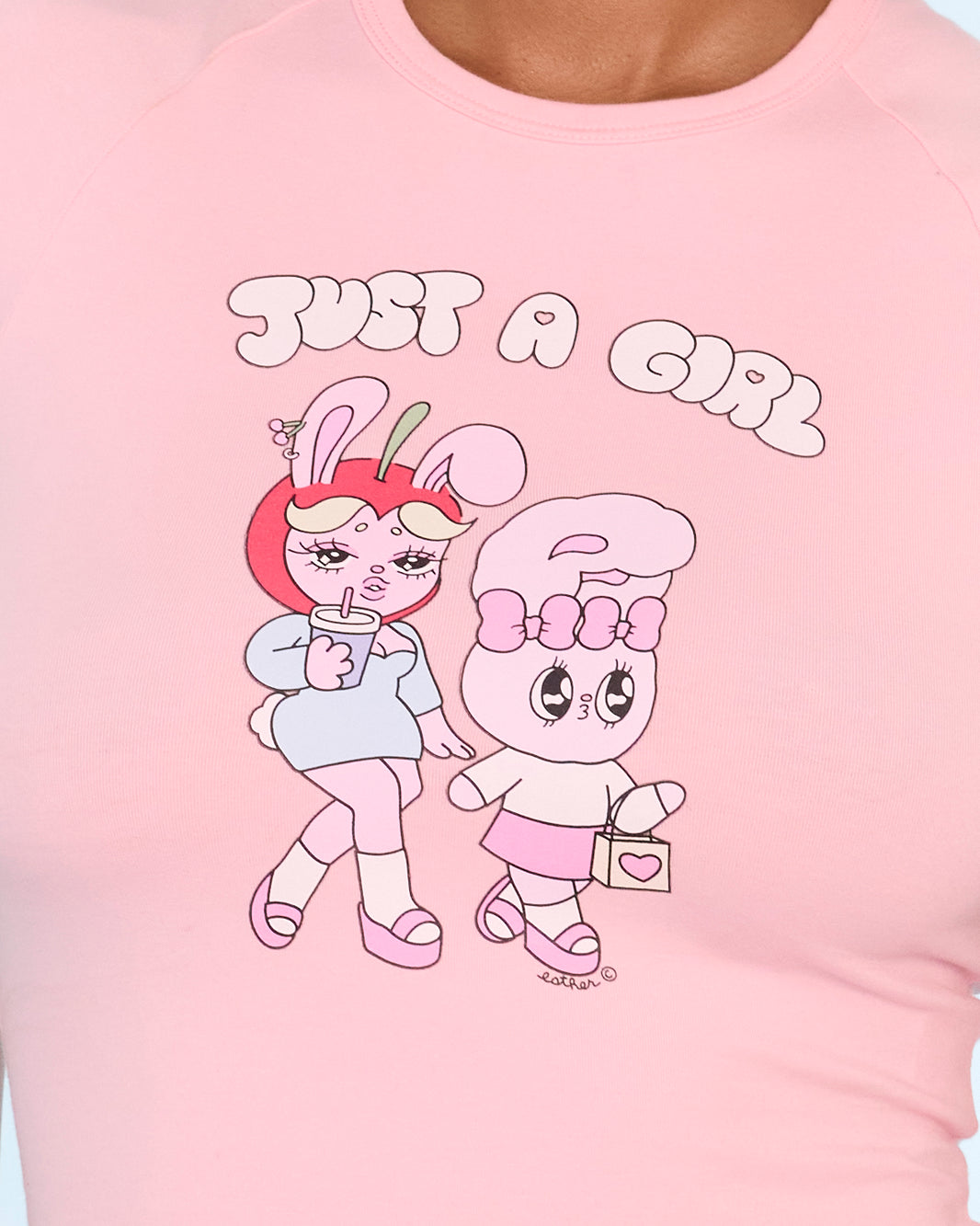 Just A Girl Baby Tee in Pink