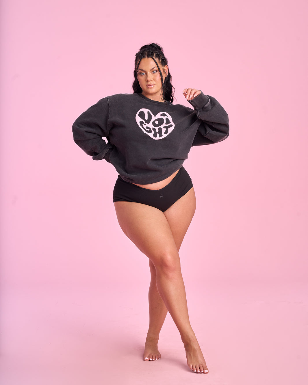 Voight Logo Crew Neck in Black-Voight Logo Crew Neck in Black