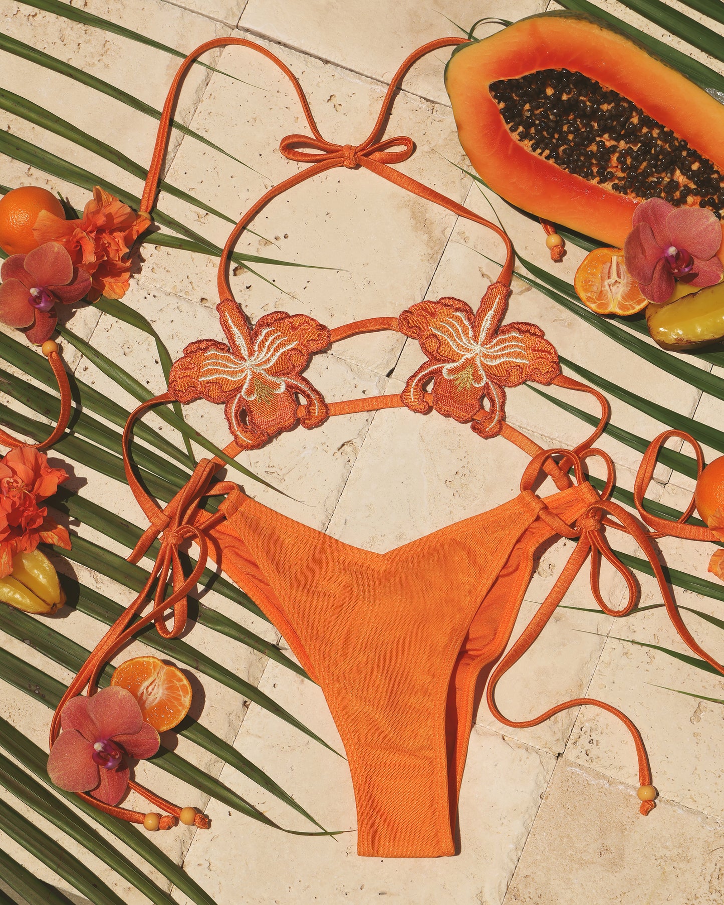 Orchid V-kini Set in Orange