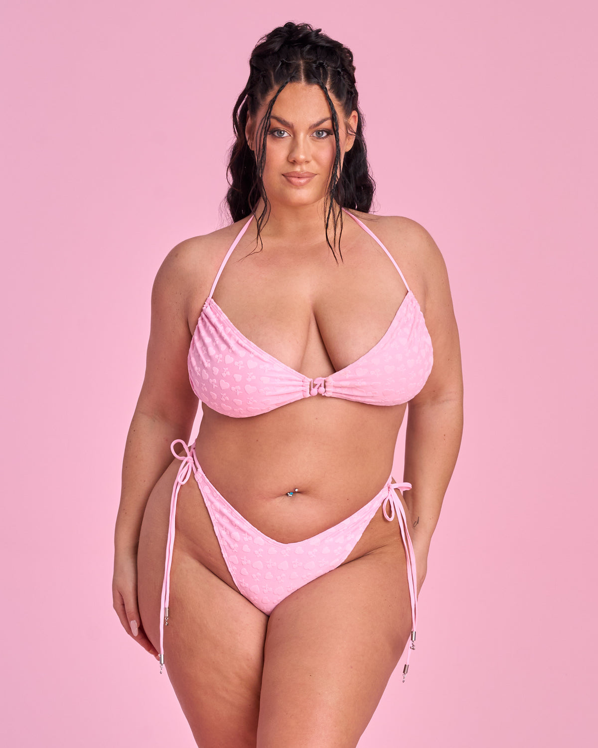 Cherry on Top V-kini Set in Pink-Cherry on Top V-kini Set in Pink