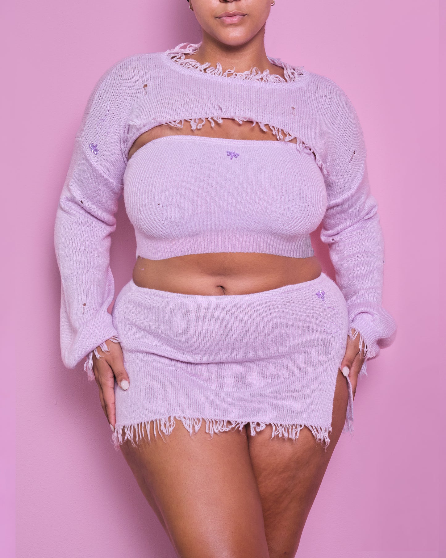 Poppy Top + Skirt Set in Lilac
