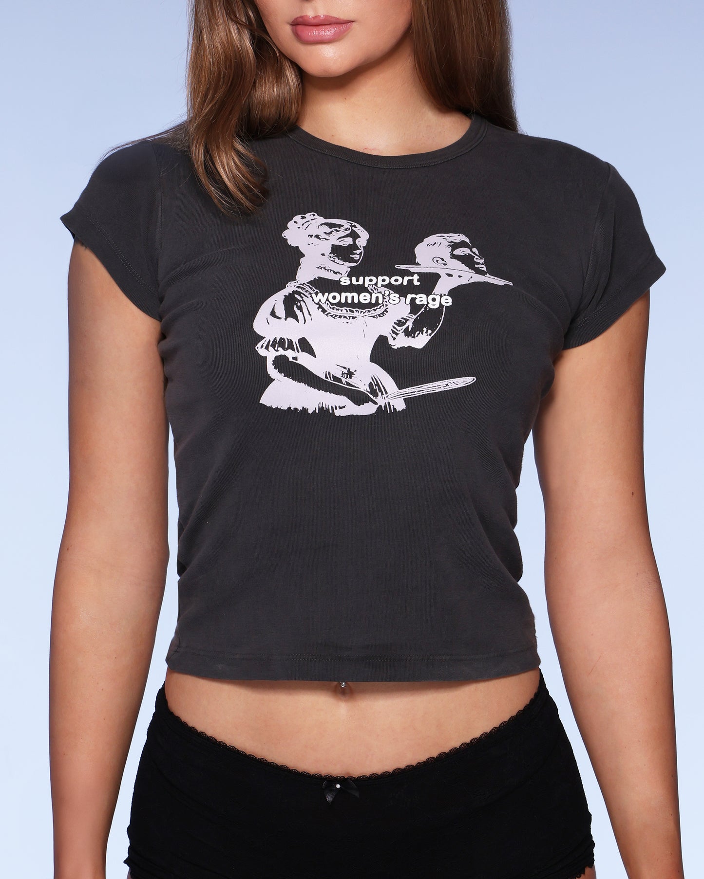 PRE-ORDER Support Women's Rage Tee in Charcoal