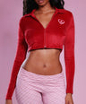 Ski Club Crop Jacket in Red