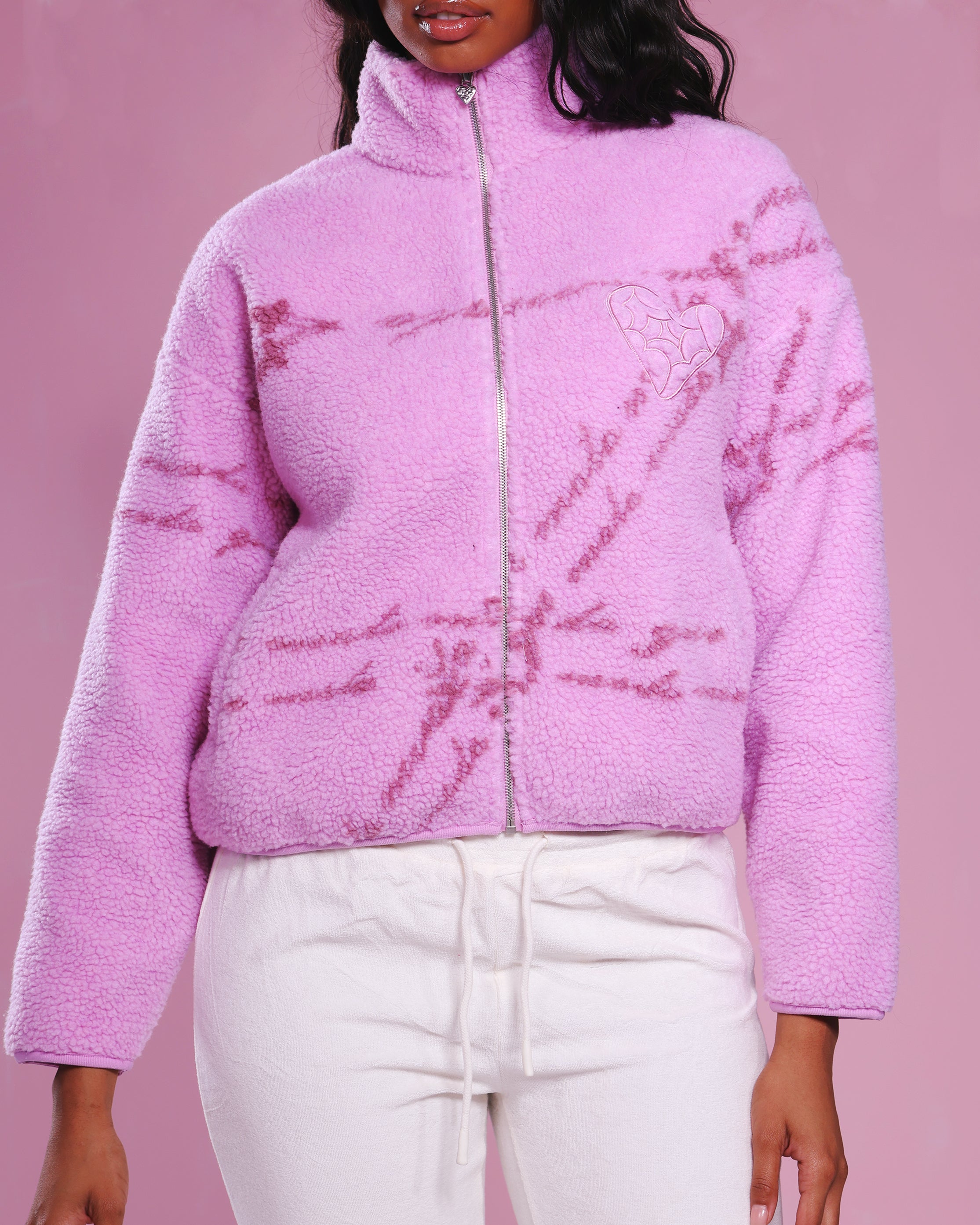 ジャケット・アウター thevirgins heart charm zip fleece heart charm zip fleece | the Virgins (Women)/ザ