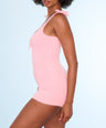 Fuzzy Tank Onesie in Pink
