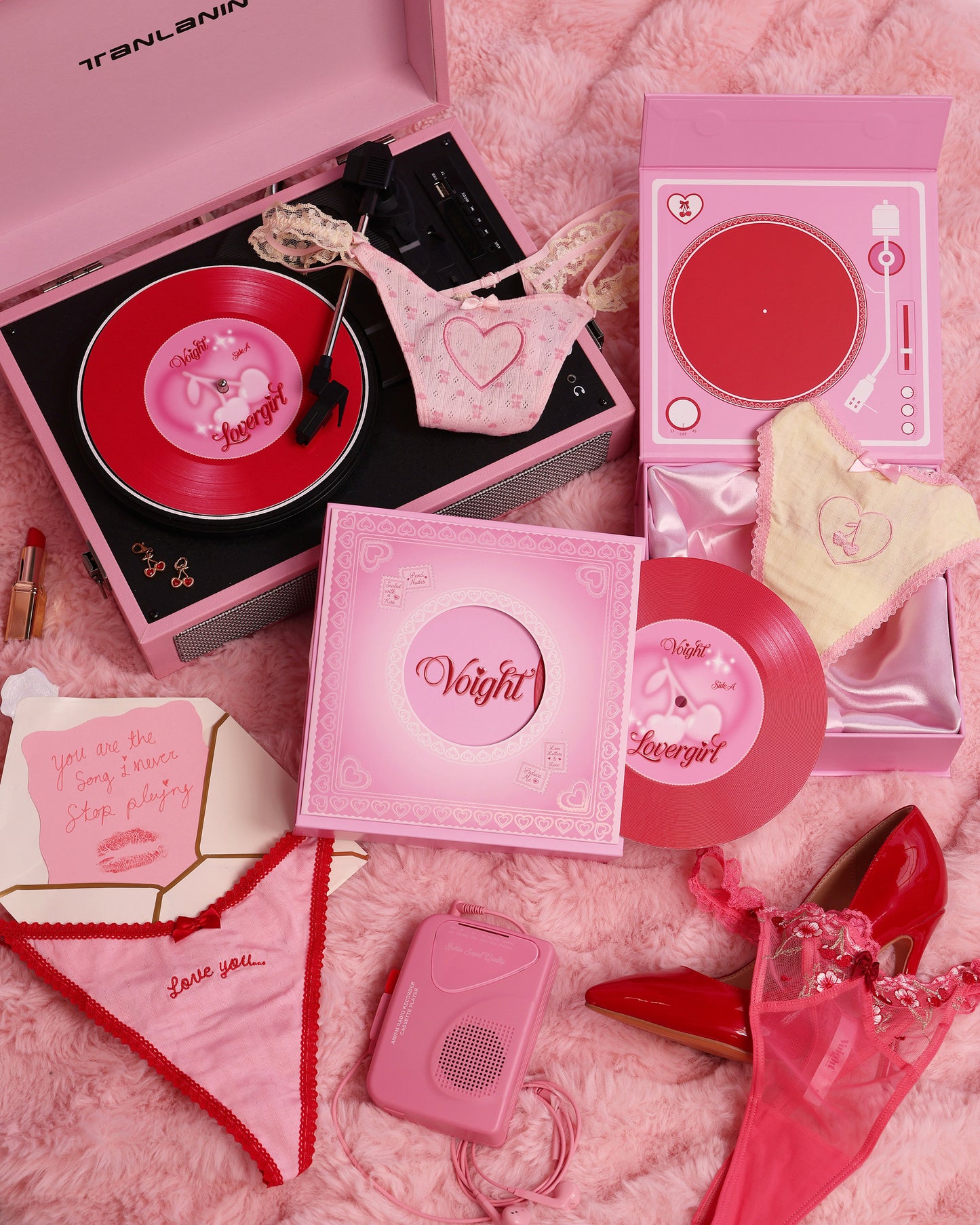 Shelley Tank + Panty Set in Pink