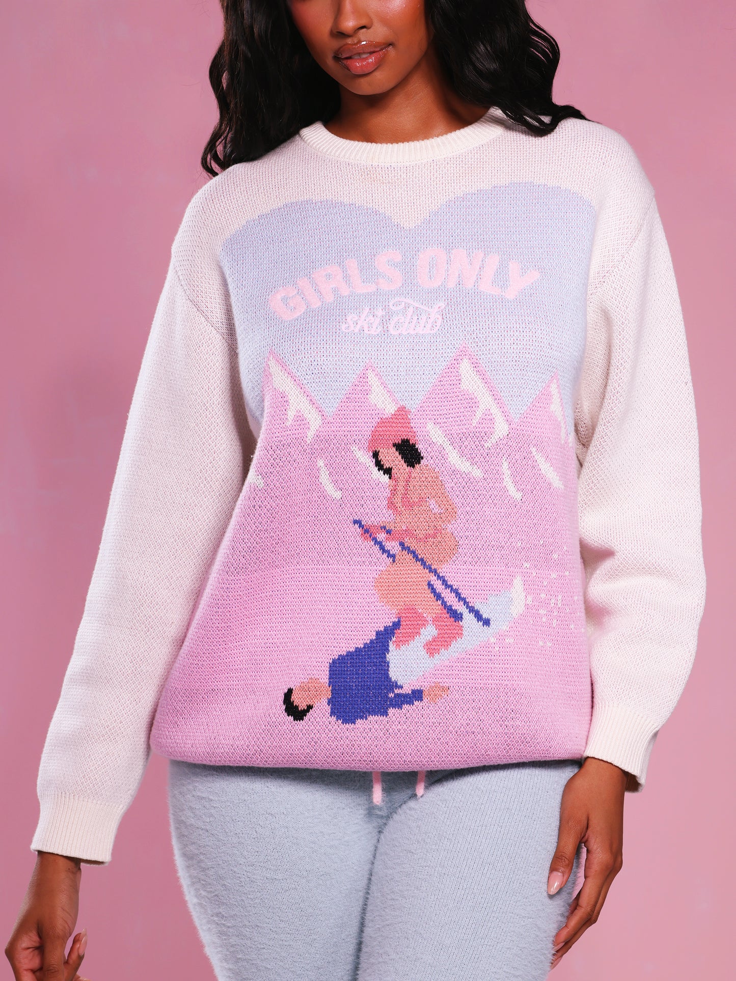 Ski Club Sweater in Cream