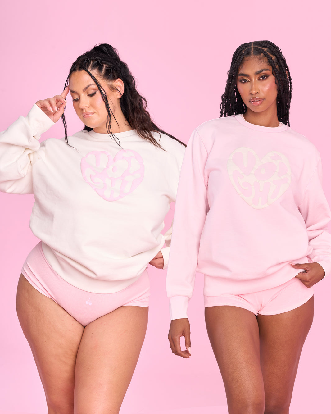 Voight Logo Crew Neck in Pink-Voight Logo Crew Neck in Pink