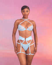 Heavenly Panty + Garter in Sky