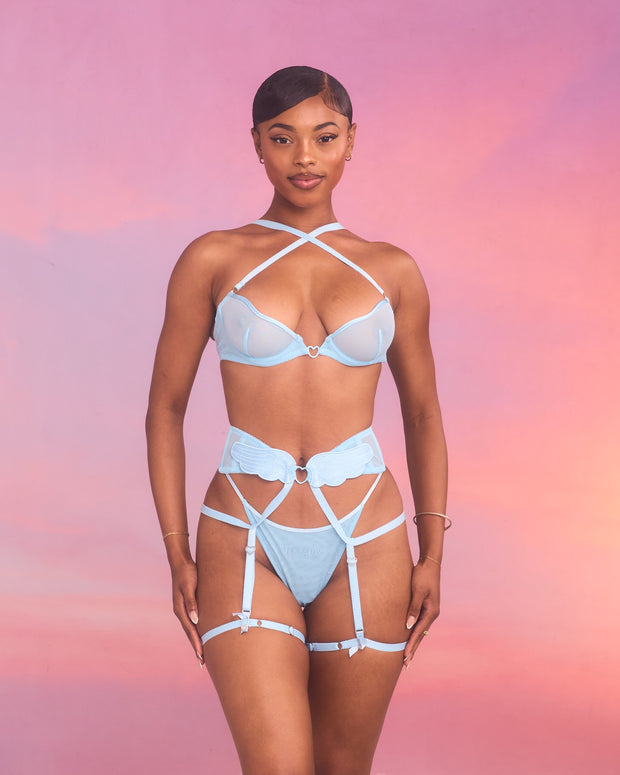 Heavenly Panty + Garter in Sky
