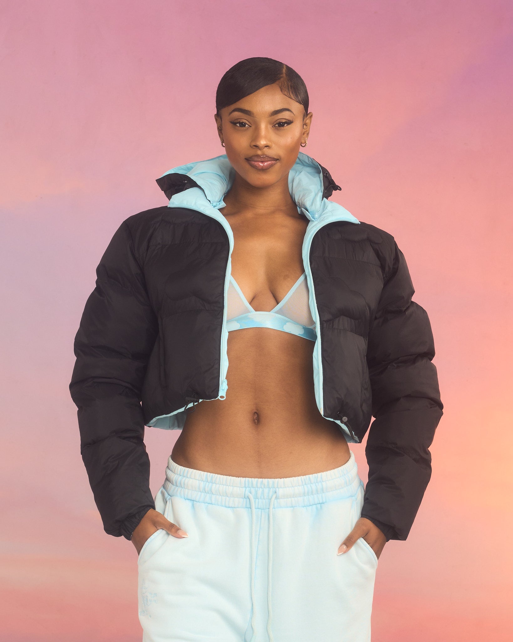 Cropped puffy jacket hotsell