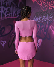 Clair Top + Skirt Set in Pink