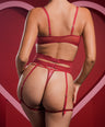 Marilyn Panty + Garter in Red