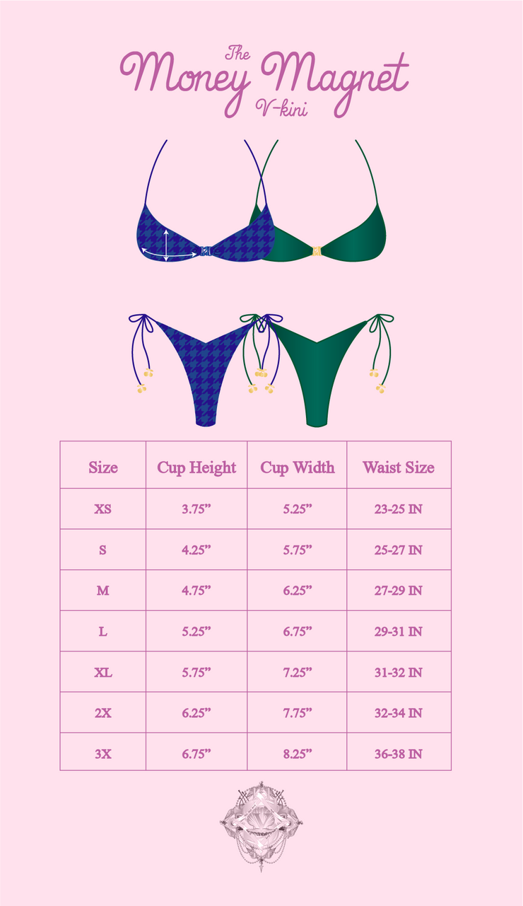 Money Magnet V-Kini Top in Emerald